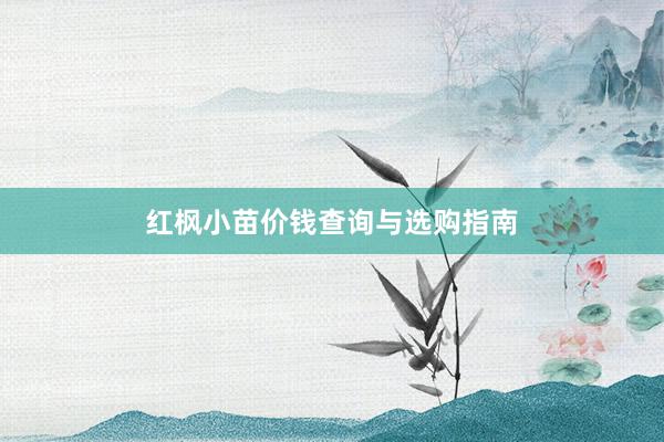 红枫小苗价钱查询与选购指南